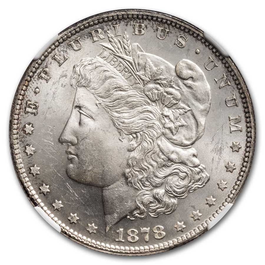 Lot 110: 1878 Morgan Dollar 7 TF Rev of 78 MS-64 NGC (Nice Toned Reverse)