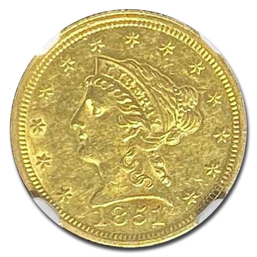 Lot 131: 1851 $2.50 Liberty Gold Quarter Eagle AU-58 NGC