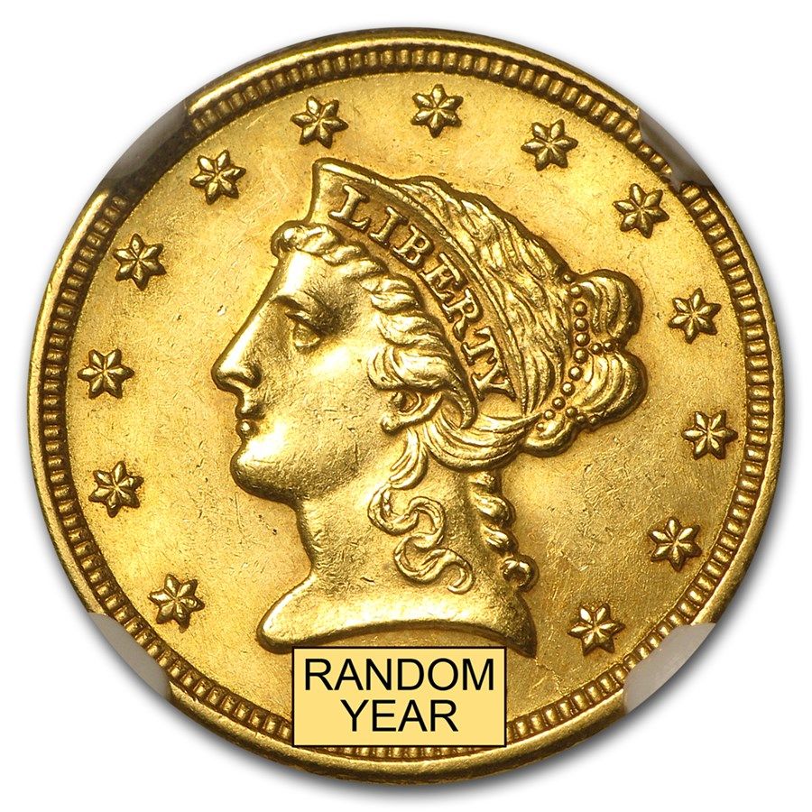 Lot 207: $2.50 Liberty Gold Quarter Eagle MS-62 NGC/PCGS