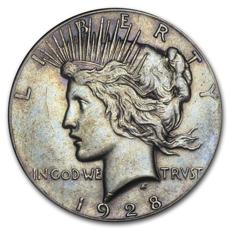 Lot 244: XF 1928-S- Peace Silver Dollar BU