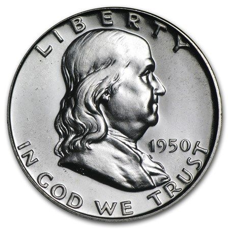 Lot 76: Proof Franklin Half Dollar 1950