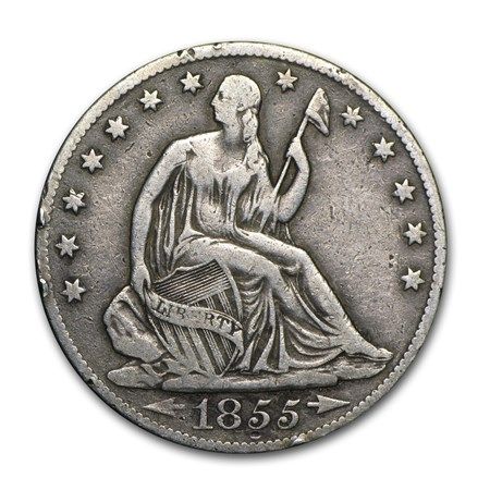 Lot 224: Seated Liberty Half Dollar Extra Fine 1855 Arrows