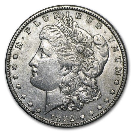 Lot 237: Morgan Silver Dollar Almost Uncirculated 1892-O