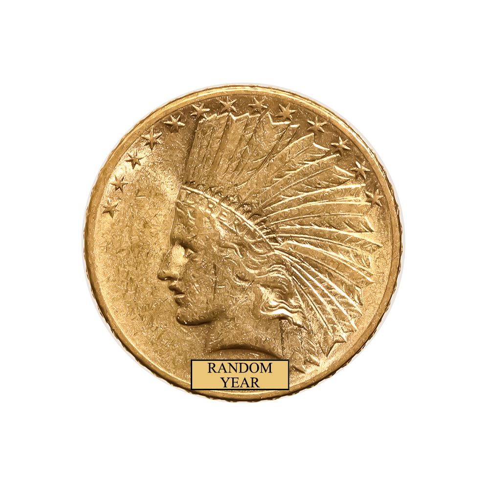 Lot 111: Early Gold Bullion $10 Indian Almost Uncirculated