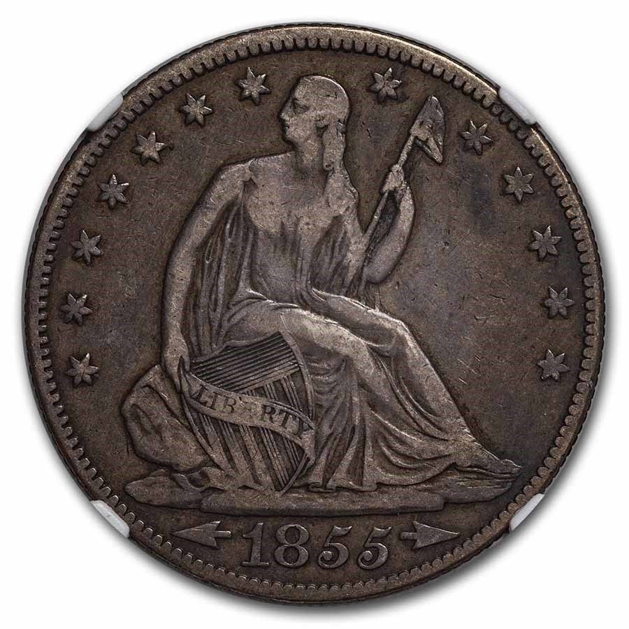 Lot 212: Seated Liberty Half Dollar Extra Fine 1855 Arrows