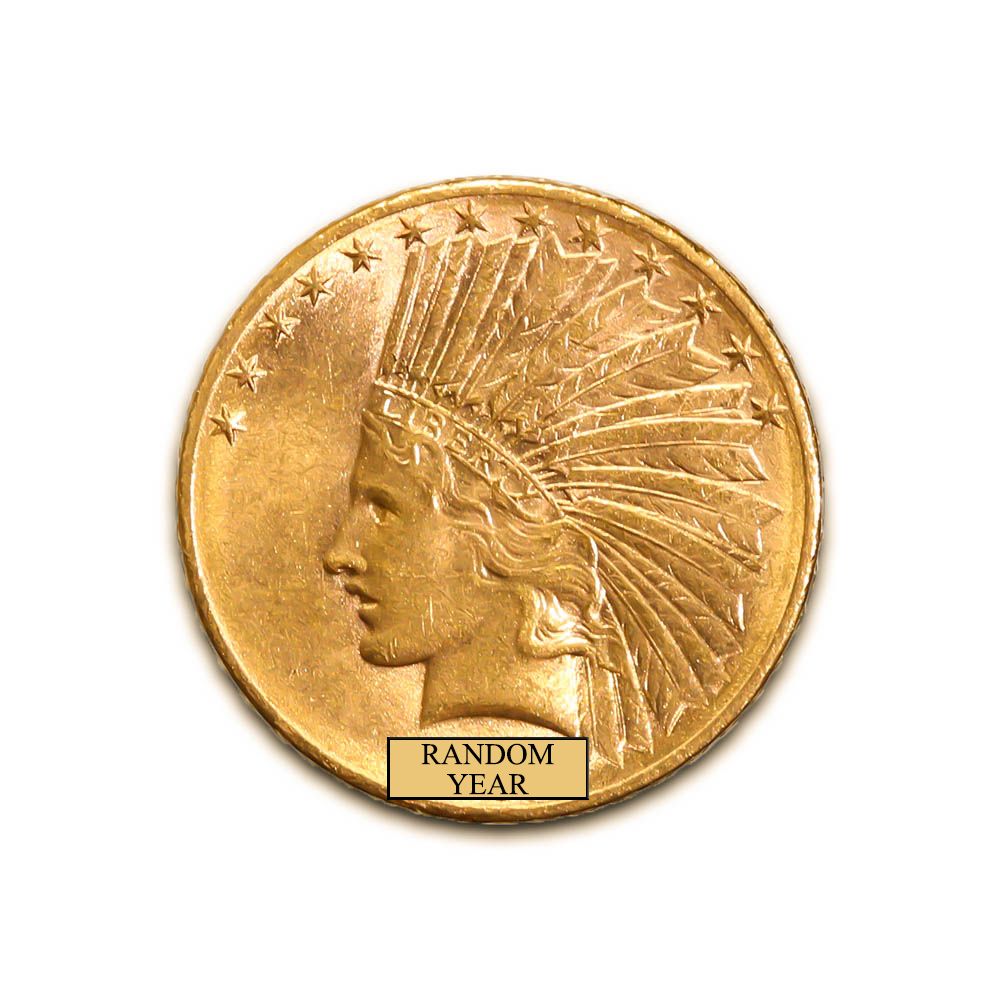 Lot 45: Early Gold Bullion $10 Indian Uncirculated