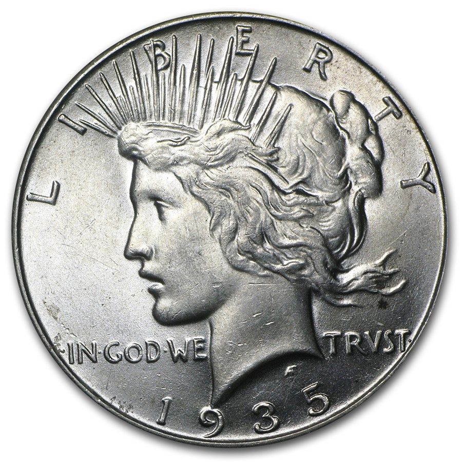 Lot 55: 1935- Peace Silver Dollar BU