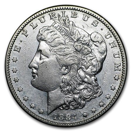 Lot 58: Morgan Silver Dollar Almost Uncirculated 1884-S