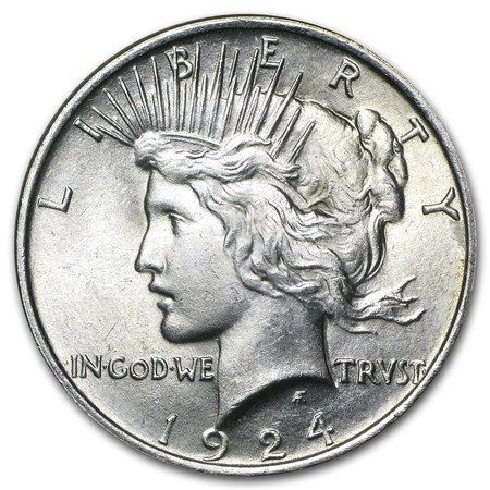Lot 144: 1924- Peace Silver Dollar BU