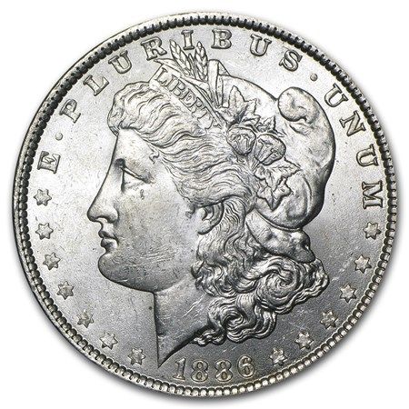 Lot 246: 1886- Morgan Dollar Cracked From Roll BU