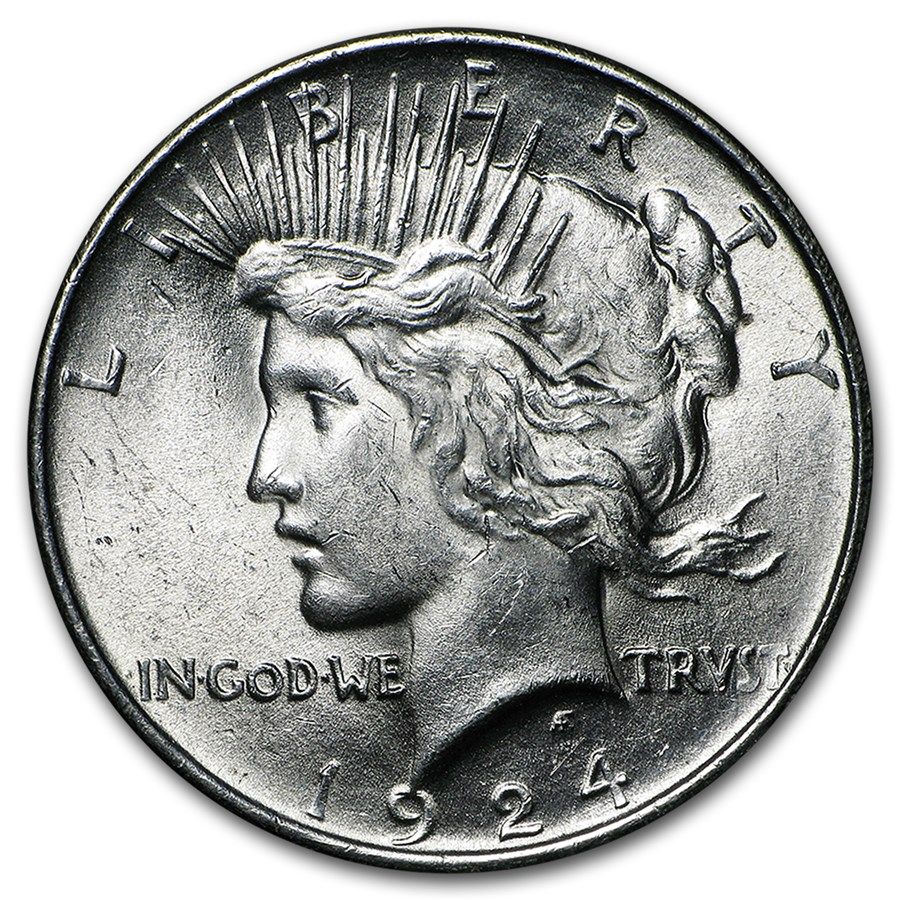 Lot 65: 1924- Peace Silver Dollar BU