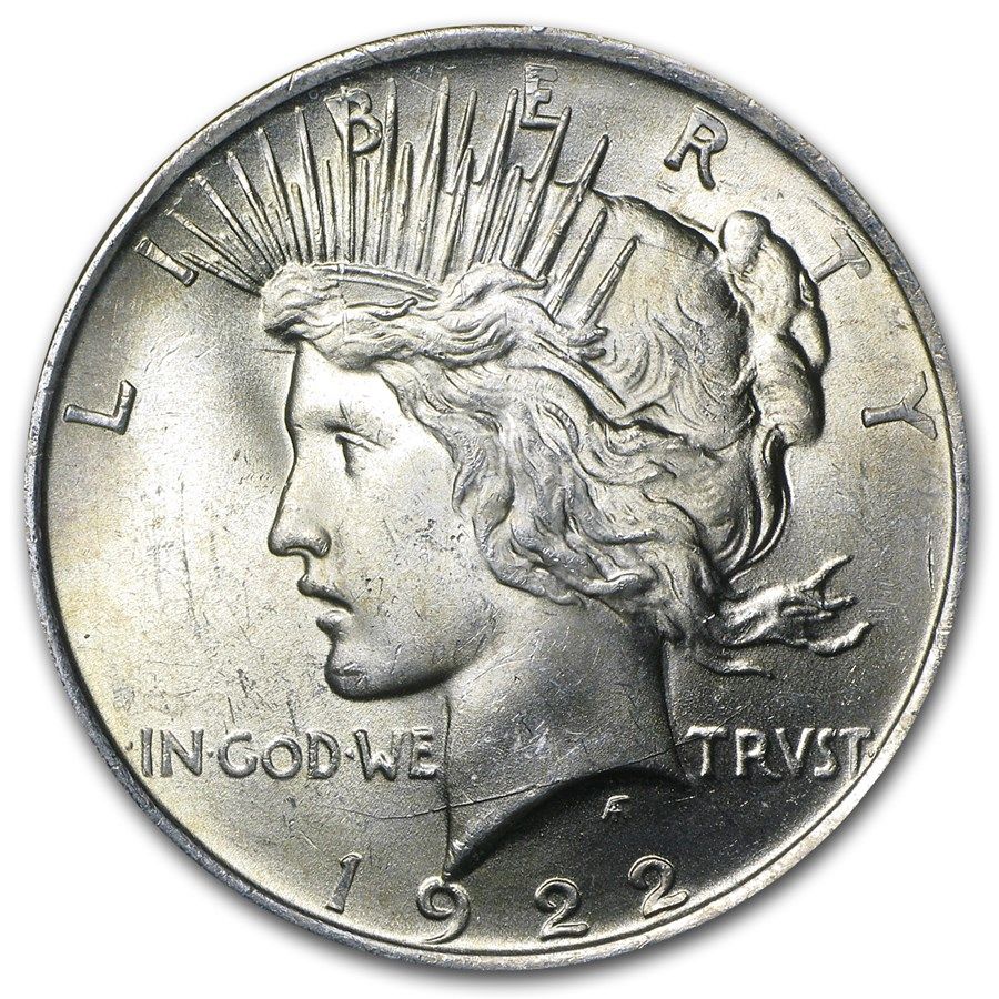 Lot 70: 1922- Peace Silver Dollar BU