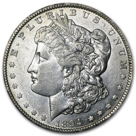 Lot 83: Morgan Silver Dollar Almost Uncirculated 1894-O
