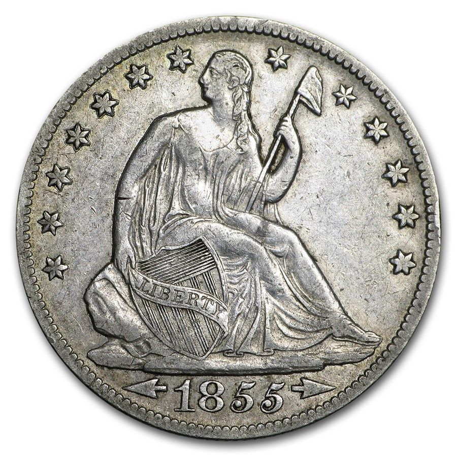 Lot 107: Seated Liberty Half Dollar Extra Fine 1855 Arrows
