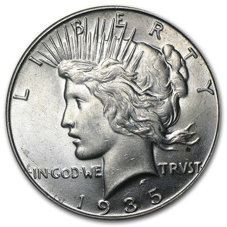 Lot 113: 1935- Peace Silver Dollar BU