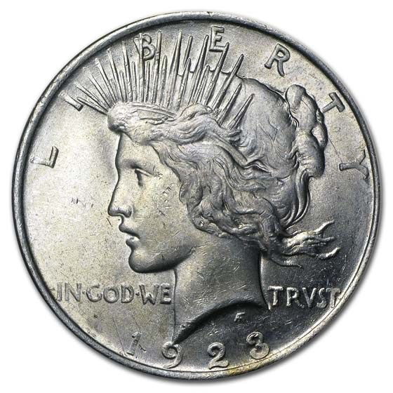 Lot 75: 1923- Peace Silver Dollar BU