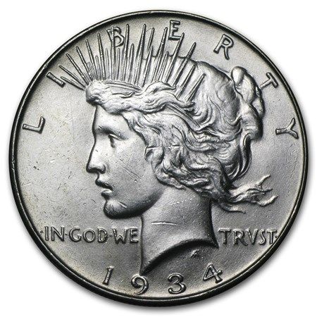 Lot 85: 1934 - Peace Silver Dollar From Roll BU