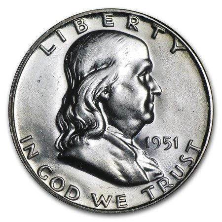 Lot 94: Proof Franklin Half Dollar 1951