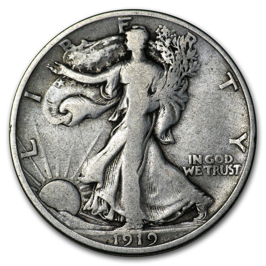 Lot 130: Walking Liberty Half Dollar 1919-D Extra Fine