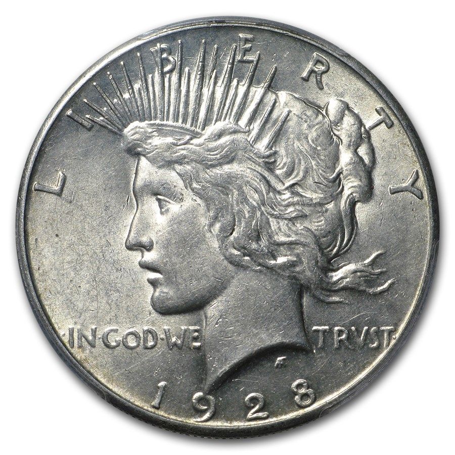 Lot 140: Peace Silver Dollar Almost Uncirculated 1928