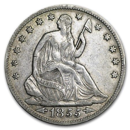 Lot 142: Seated Liberty Half Dollar Extra Fine 1855 Arrows