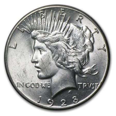Lot 67: 1928- Peace Silver Dollar BU