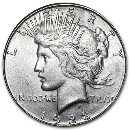 Lot 75: 1923 - S- Peace Silver Dollar BU