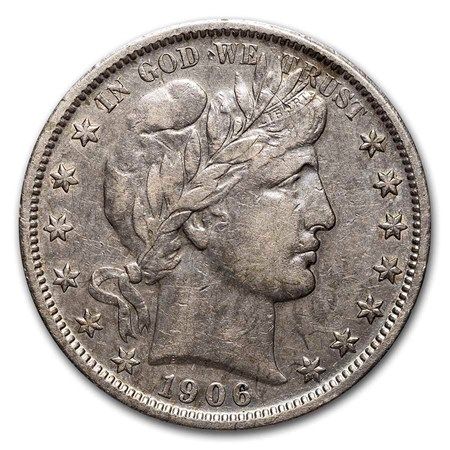 Lot 105: Barber Half Dollar Extra Fine 1906-O