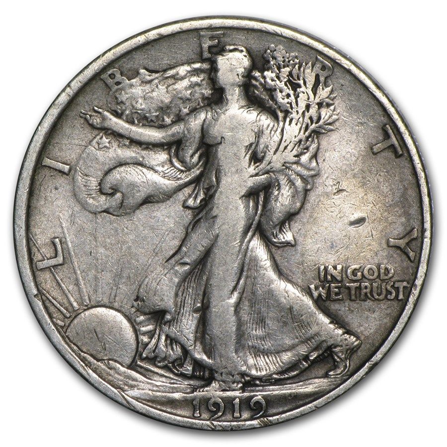Lot 51: Walking Liberty Half Dollar 1919 Extra Fine