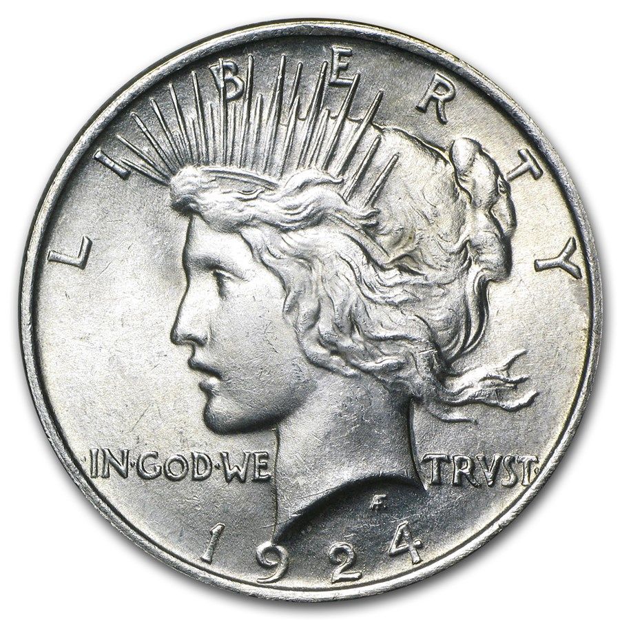 Lot 140: 1924- Peace Silver Dollar BU