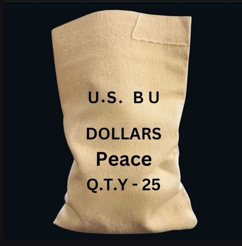Lot 53: BU $25 Peace Mixed Silver dollar sealed bag.