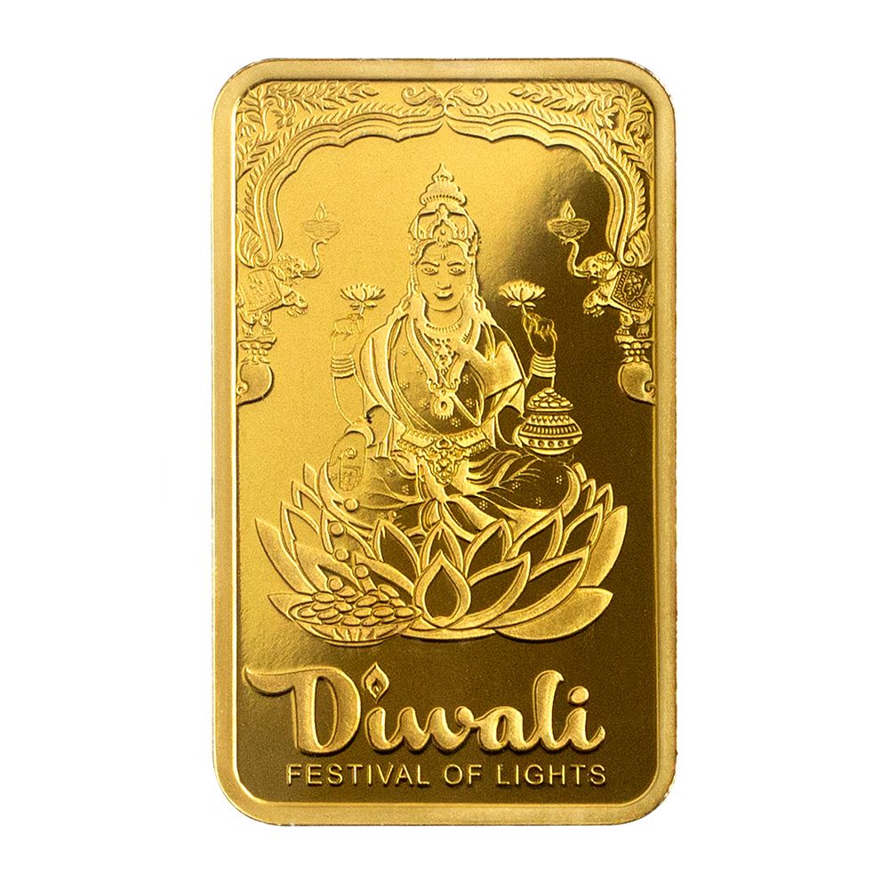 Lot 122: Pamp Suisse 5 Gram Gold Bar 2023 Diwali-Festival of Lights