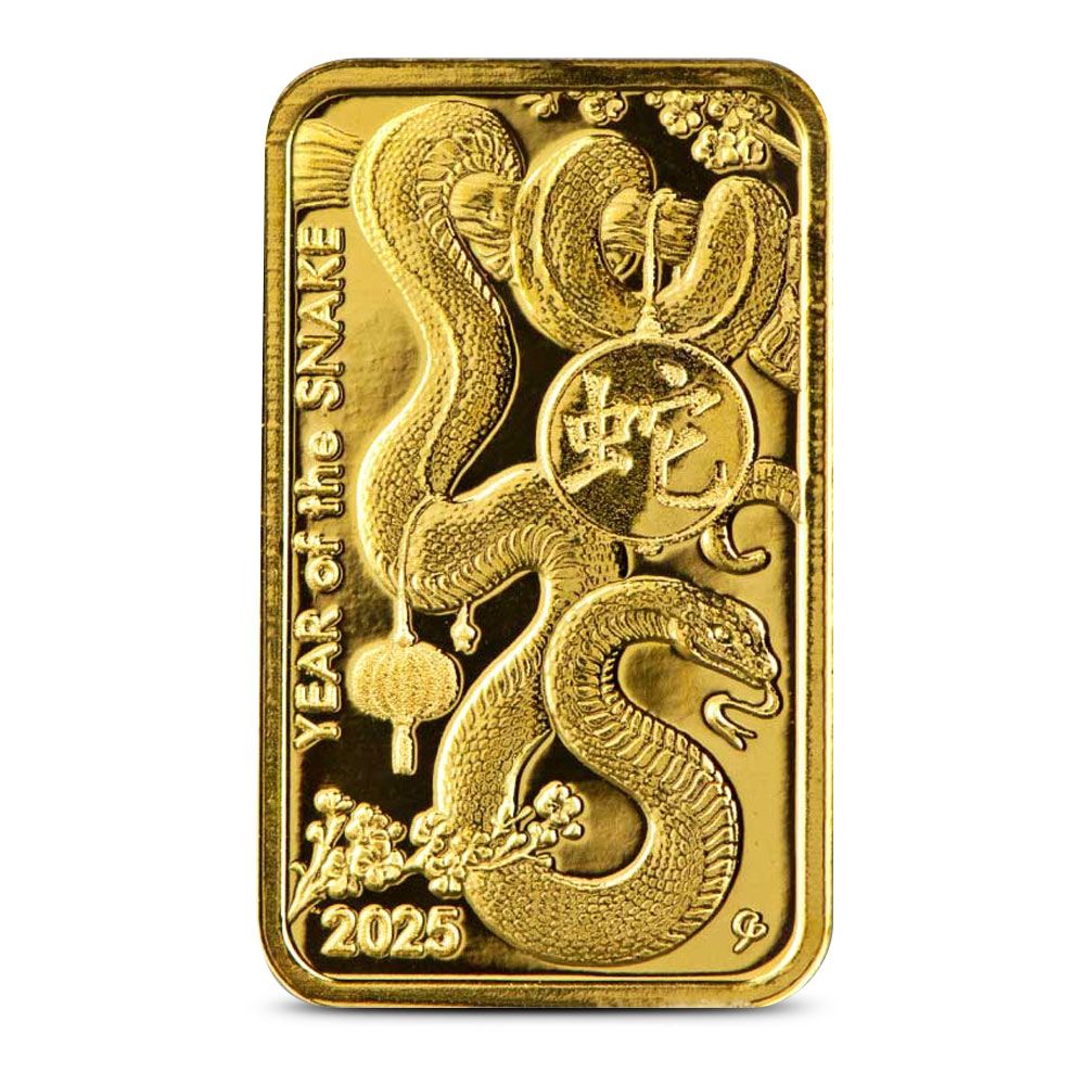 Lot 56: 2025 2.5 Gram Asahi Lunar Snake Gold Bar (New w/ Assay)