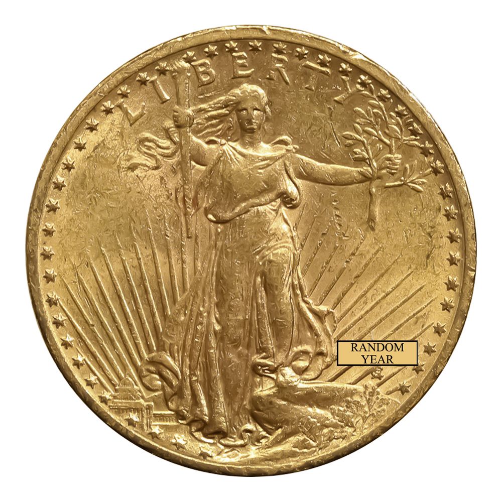 Lot 109: Early Gold Bullion$20 Saint Gaudens AU