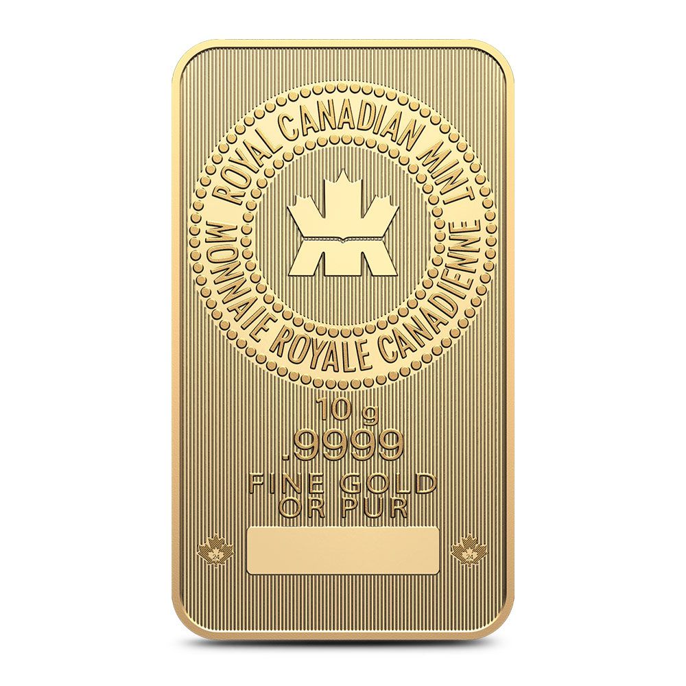 Lot 163: 10 Gram (RCM) Royal Canadian Mint Gold Bar (New w/ Assay)