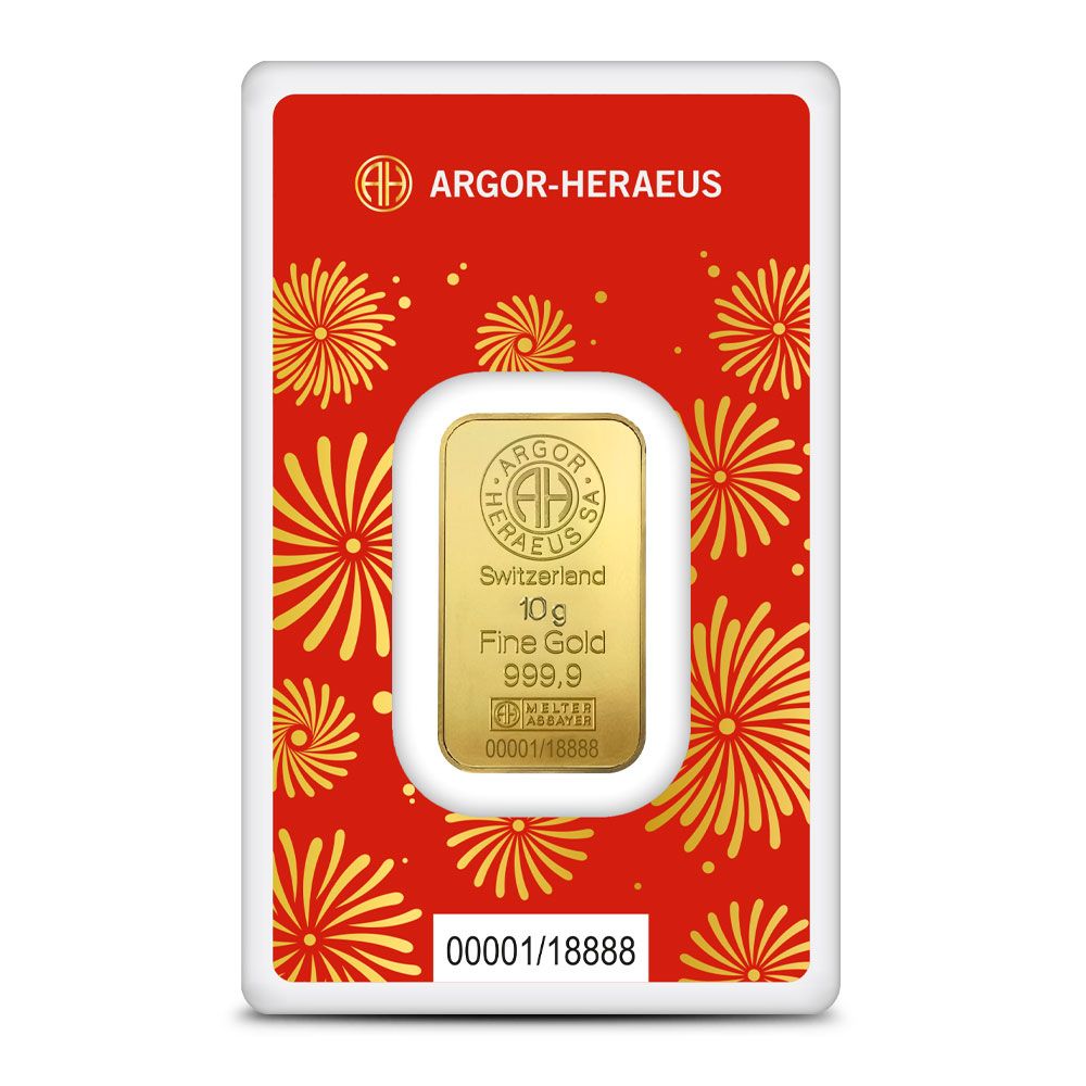 Lot 194: 2025 10 Gram Argor Heraeus Lunar Snake Gold Bar (New w/ Assay)
