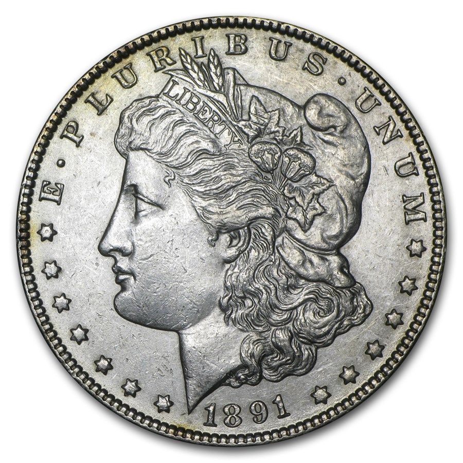 Lot 197: Morgan Silver Dollar Almost Uncirculated 1891-CC