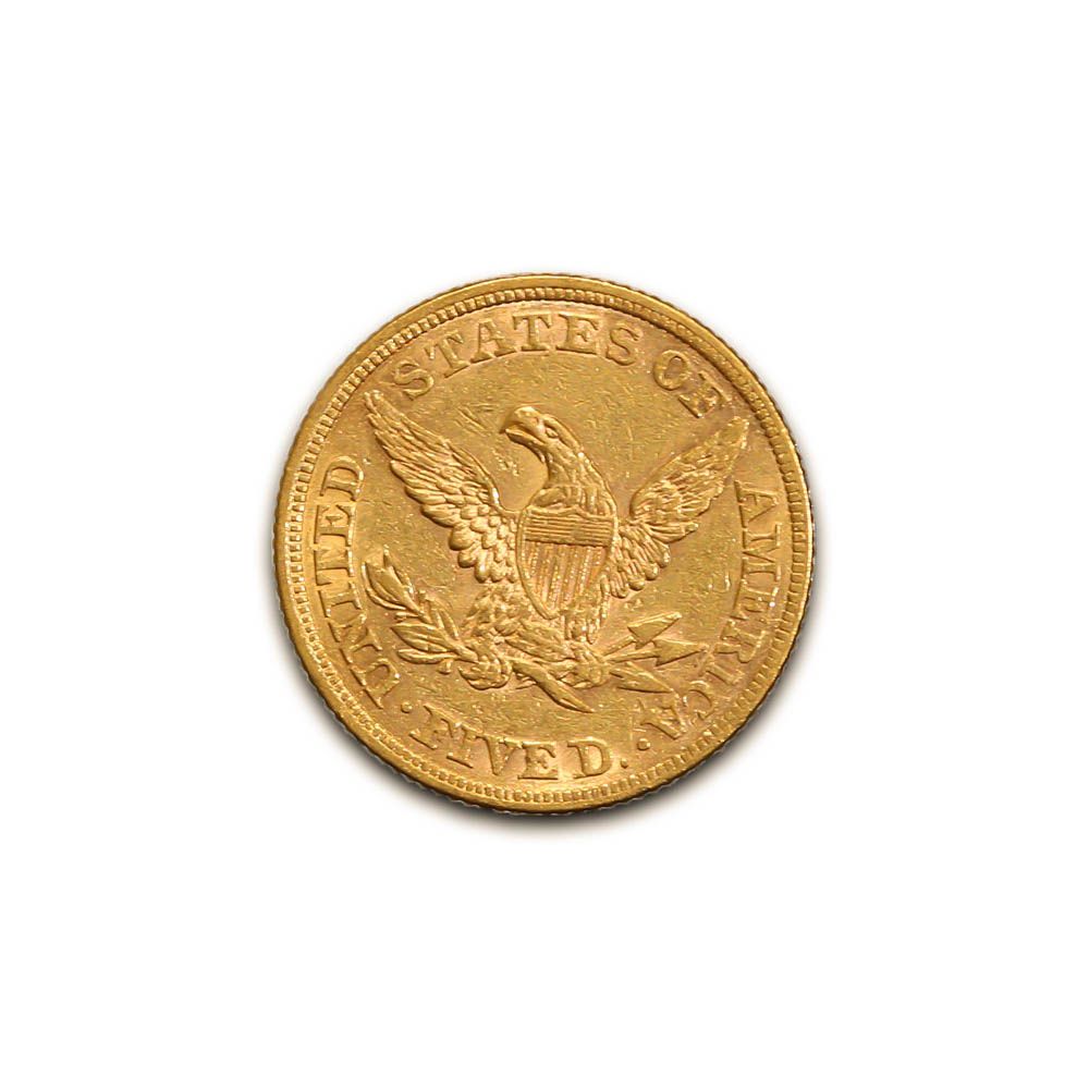 Lot 59: Early Gold Bullion $5 Liberty Almost Uncirculated