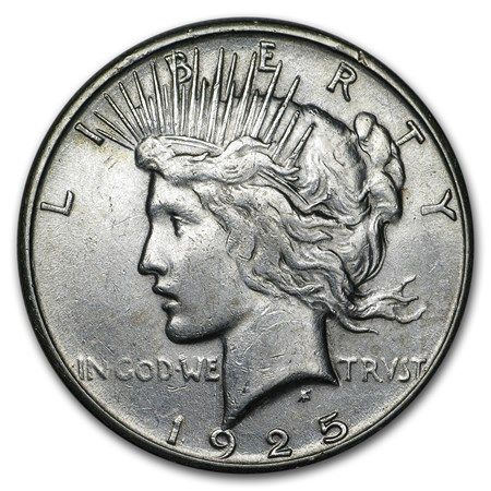 Lot 61: 1925 - S- MS-62+Peace Dollar-Non Graded