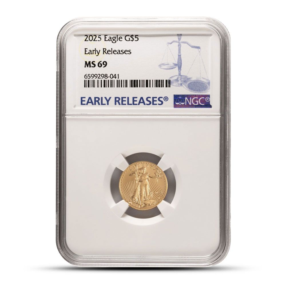 Lot 119: 2025 1/10 oz American Gold Eagle Coin NGC MS69 ER