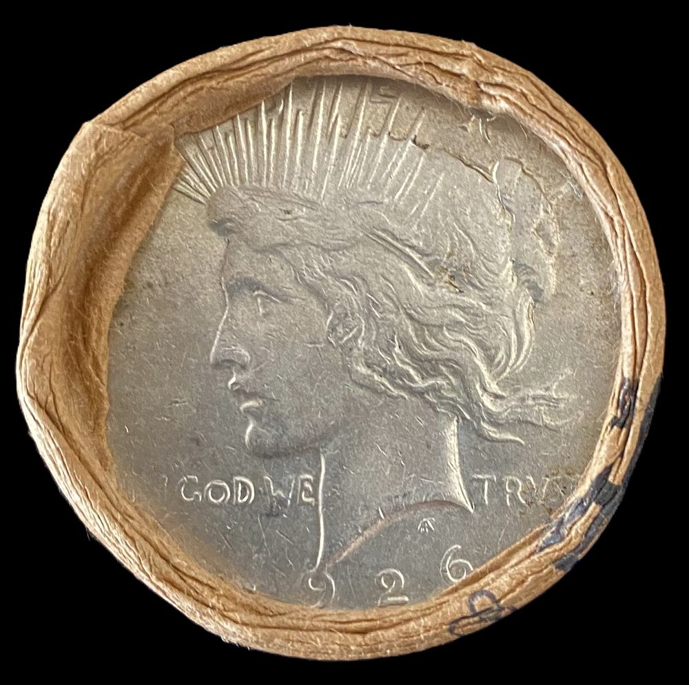 Lot 124: $10 - Peace Silver Dollar Roll 1926 & 1935 Ends