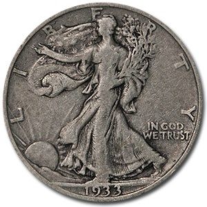 Lot 74: Walking Liberty Half Dollar 1933-S Fine