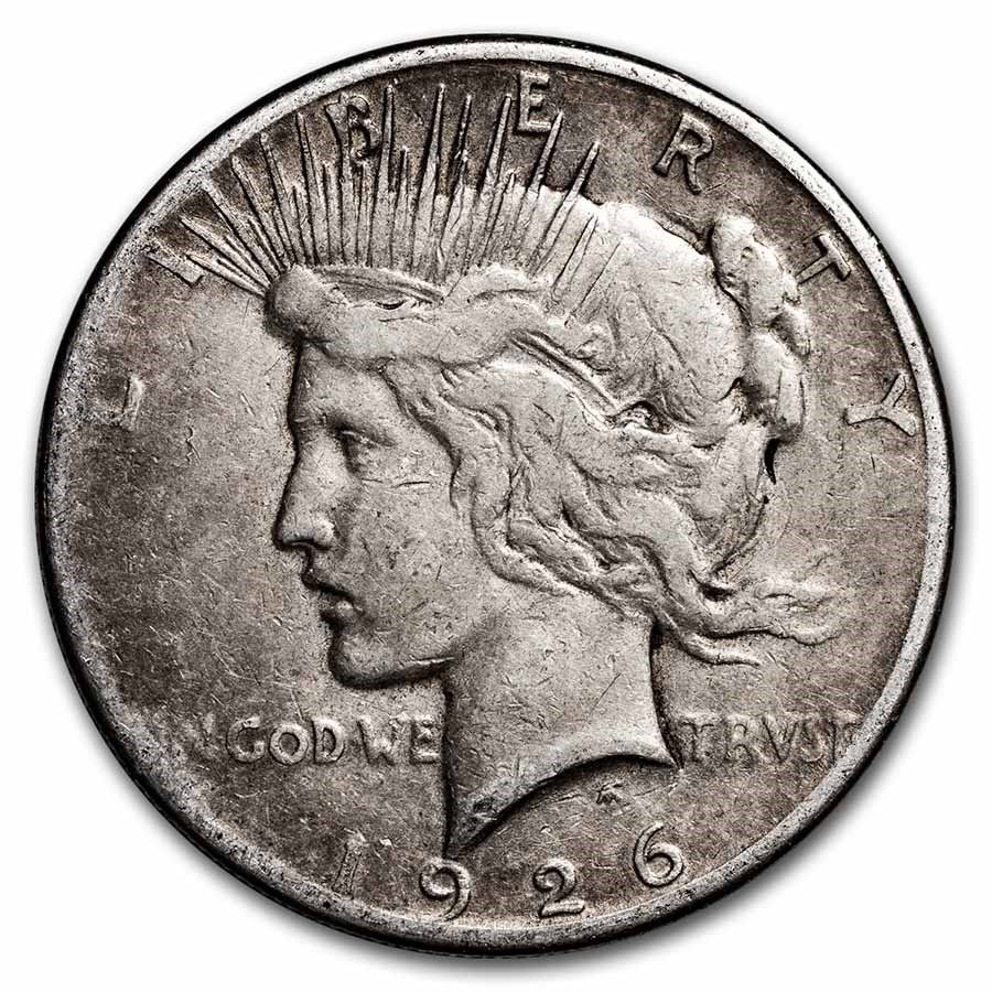 Lot 105: Peace Silver Dollar Fine Condition 1926-S