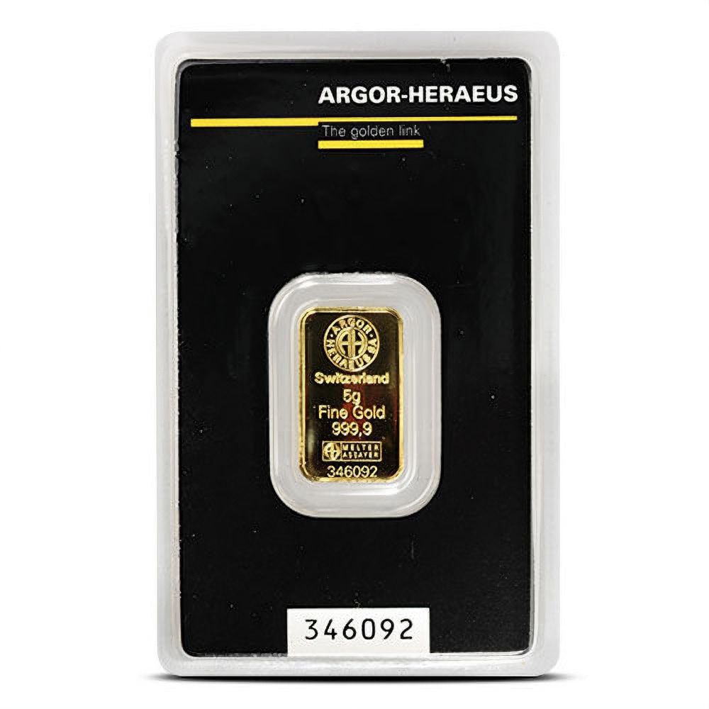 Lot 117: 5 Gram Argor Heraeus Gold Bar (New in Assay)