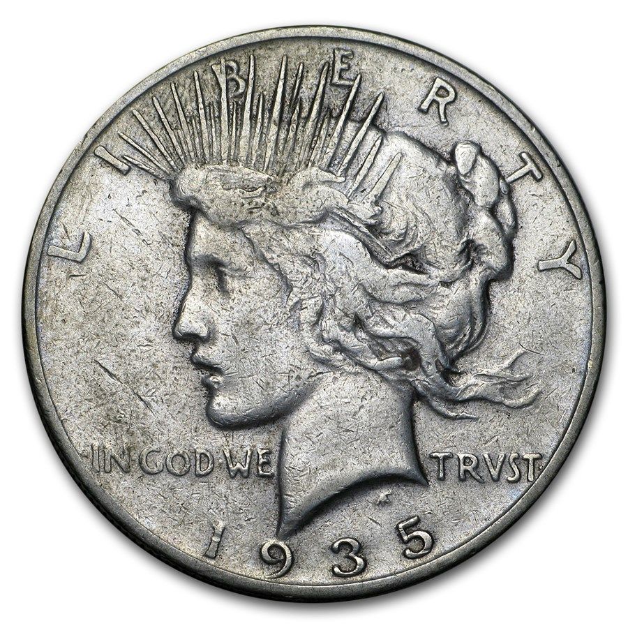 Lot 180: Peace Silver Dollar Very Fine Condition 1935-S
