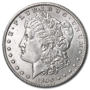 Lot 93: Morgan Silver Dollar Almost Uncirculated 1899-O