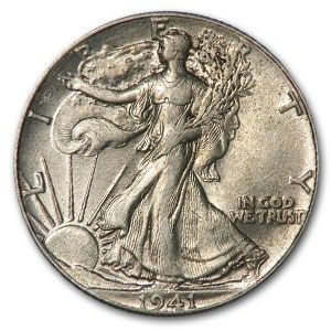 Lot 115: Walking Liberty Half Dollar 1941 AU