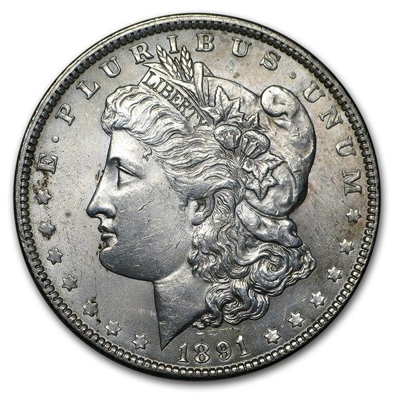 Lot 132: 1891- MS-60+ Morgan Dollar-Non Graded