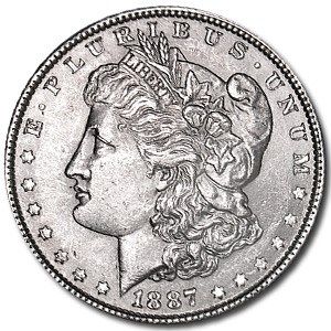 Lot 62: 1887- MS-60+ Morgan Dollar-Non Graded