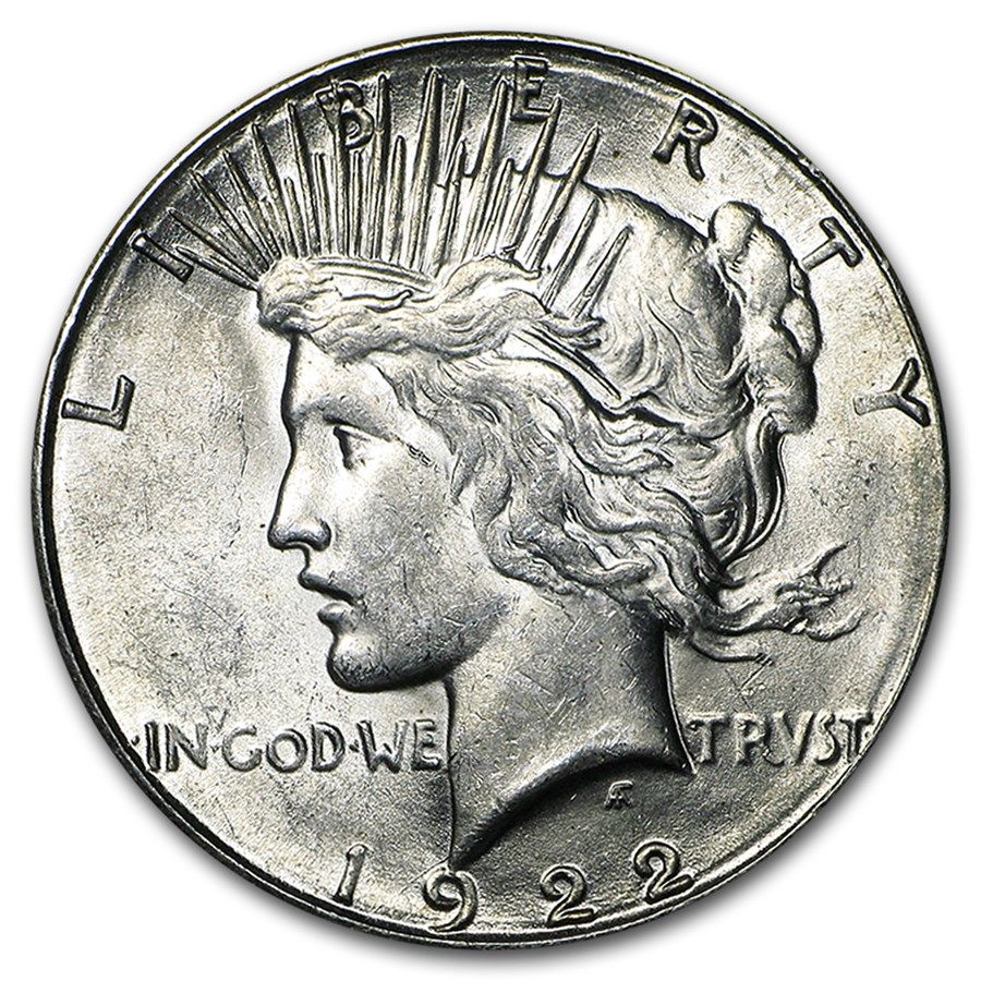 Lot 66: 1922 - S- MS-60+ Peace Dollar-Non Graded